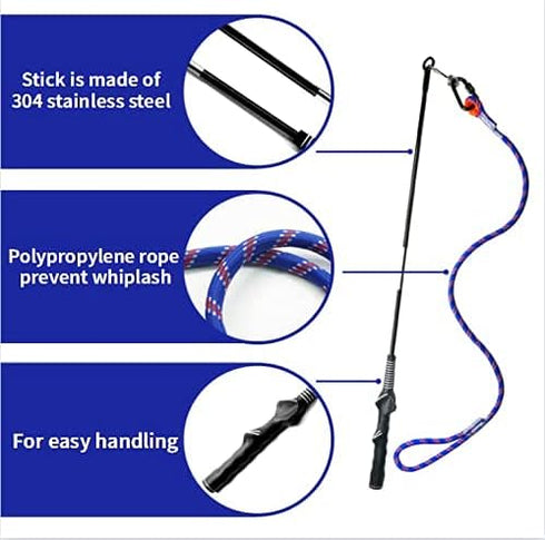 Flirt Pole for Dogs, Interactive Lures Durability Rope, Chase and Tug of War Puppy Toy for Small Medium Dogs