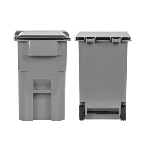 Set 4 of Mini Trash & Recycling Cans with Lid & Wheels for Wrestling Action Figures