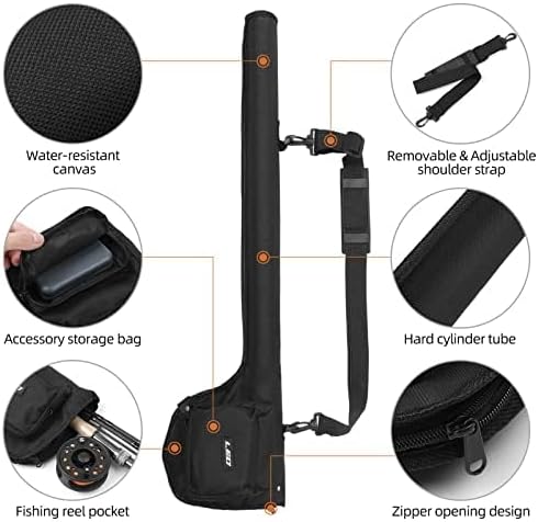 Lixada 31.1 Inch Fishing Rod Case, Fishing Tackle Bag, Portable Fishing Rod Reel Storage Tubes