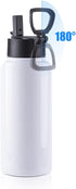 PYD Life 2 Pack Sublimation Blank Tumbler 32 OZ White Vacuum Flask with Straw and Handle
