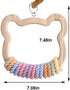Gradient Large Wooden Bird Swing with Colorful Cotton Rope for Bird Cages Natural Hanging Toy for Medium-Large Birds