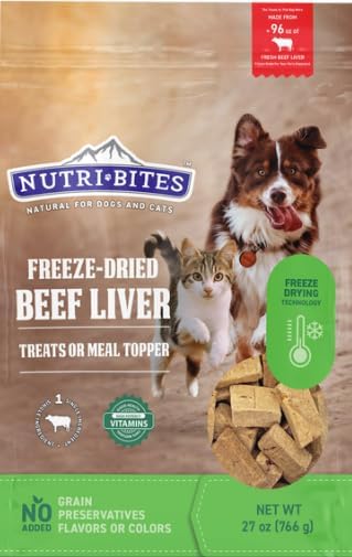 Nutri Bites Freeze Dried Beef Liver Dog & Cat Treats | Healthy