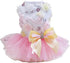 Puppy Skirt Tutu Dresses for Small Dogs, Luxury Bow Flower Sequin Dot Wedding Lace, Pink (M) for Girls Cats