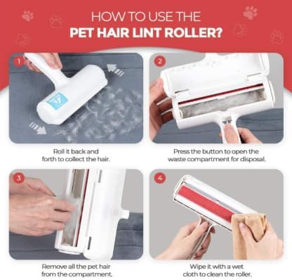 D Fluff Magnet Pet Hair Remover - Reusable Lint Roller for Furniture, Couch, Carpet, Clothing & Bedding