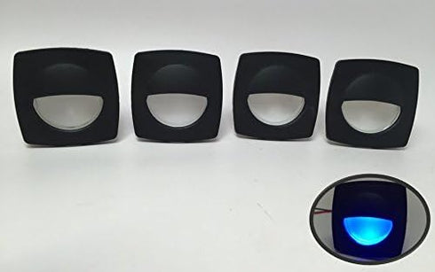 Pactrade Marine Boat LED RV Trailer Courtesy Light, Blue, 4 Pieces, 2.24"x2.24"