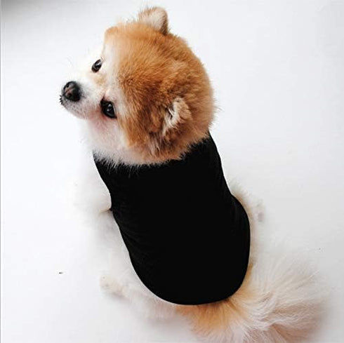 2 Packs Dog Shirts - Plain Cotton Pet Clothes for Boy & Girl, Fit for Small, Extra Small & Medium Dogs & Cats