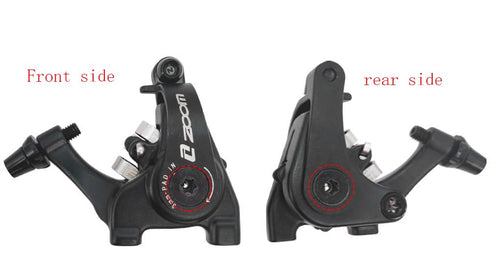 Zoom Dual-Piston Cable Actuated Mechanical Flat Mount Disc Caliper, Front Brake Black