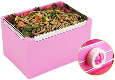 Cage Feeder Food & Water Hay Bowl Dish Bin for Small Animals, Yellow, for Rabbit, Guinea Pig, Chinchilla, Hamster,