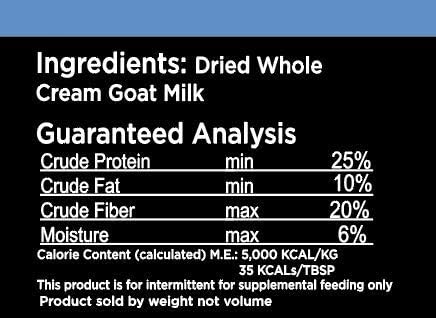 Anti-inflammatory (16 oz 53 159 Nature's Diet Pet Dried Whole Cream Goat Milk for use as High Protein, Hypoallergenic