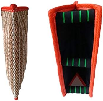 Morezi Dog Targeting Bite Wedge Tug Toy - Jute/French Linen for Malinois, German Shepherd, Schutzhund Training