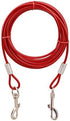 Stainless Steel Pet Dog Tie Out Cable - Double Head Leash for Medium Large Dogs (5m/16Ft, Red)