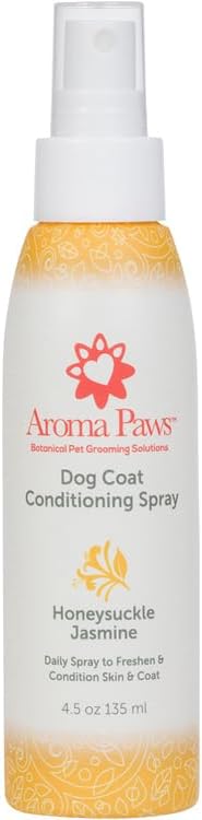 Dog Coat Conditioning Spray, Pet-Friendly Detangler with Natural Essential Oils, Honeysuckle Jasmine, 4.5 oz.