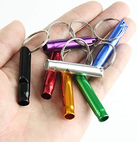 Set of 12 Extra Loud Whistles - Camping, Hiking, Hunting, Sports, Emergency Situations, Sturdy Aluminium Key Chain