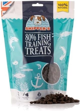 SKIPPER'S Fish Training Treats for Dogs, 80% Steamed Salmon & Trout, Grain Free, 3.5 Oz