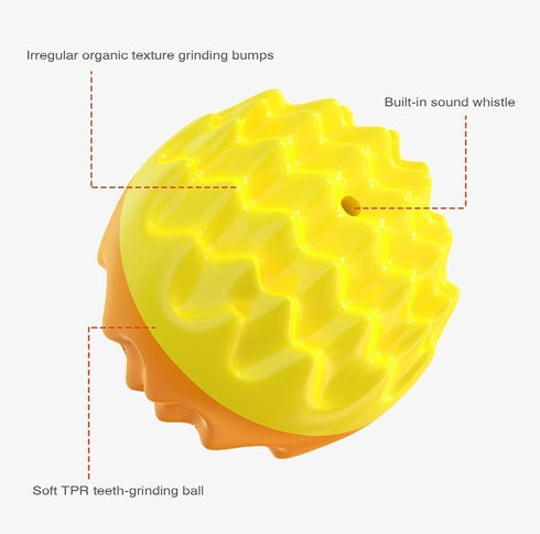 Squeaky Dog Ball Toy for Aggressive Chewers - Dental Dog Toy for Healthy Teeth & Gums - Spiky Ball Durable Floatable Rubber Pet Toys - Mental Enrichment - All Breed Sizes