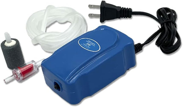 Aquarium Air Pump Kit for 3-20 Gallon Fish Tank, 3W 48GPH Oxygen Aerator with Air Stone and Tubing