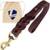 Leather Short Dog Leash 15 Inch, Braided Traffic Lead for Large Dogs, Heavy Duty Leather (Brown)