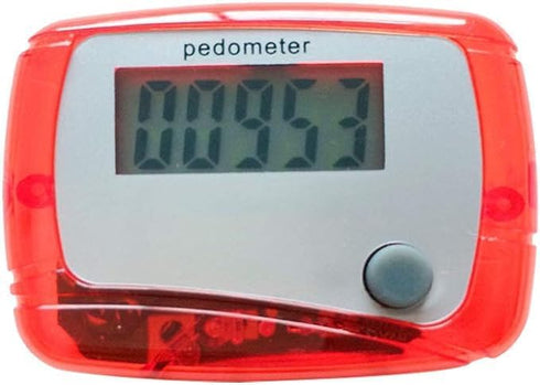 Red Portable Counter Mini Digital LCD Pedometer, Sports Walking Running Step Counter Meter with Calorie Monitor