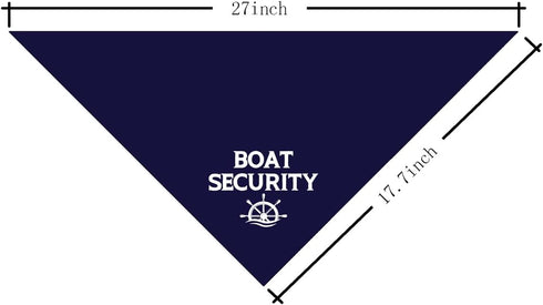 Dark Blue Boat Security Dog Bandana, Funny Triangle Scarf for Small Medium Large Dogs, Dog Boating Accessories (D9)
