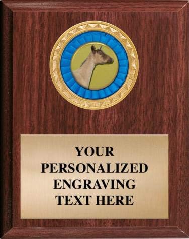 Crown Awards Personalized Walnut Dairy Goat Plaque, 7 x 9 Dairy Goat