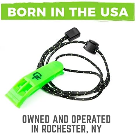 Gradient Fitness Emergency Whistles (2 Pack) - Loud Pealess Plastic Survival Whistle with Adjustable Lanyard