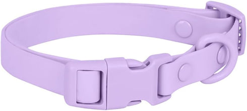 Ovale Waterproof Dog Collar Leash Combo Set, Durable and Easy to Clean for Medium Dogs (M, Purple)