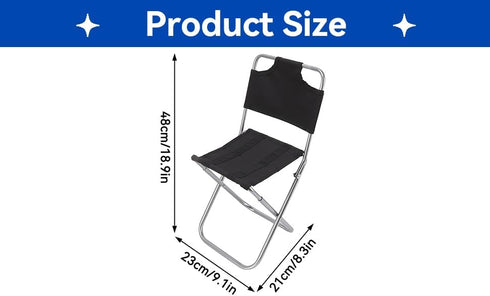 Cyrank Folding Chairs for Outside, Mini Portable Chair with Backrest Aluminum Alloy Foldable Camping Stool