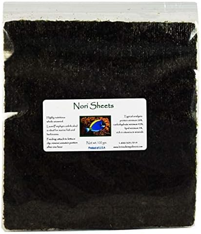Brine Shrimp Direct Green Seaweed Nori for Ornamental Fish, 100 g /