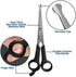 Dog Grooming Scissors, 2 Pack, Stainless Steel Pet Scissors for Facial Hair and Body Fur with Safety Rounded Tips