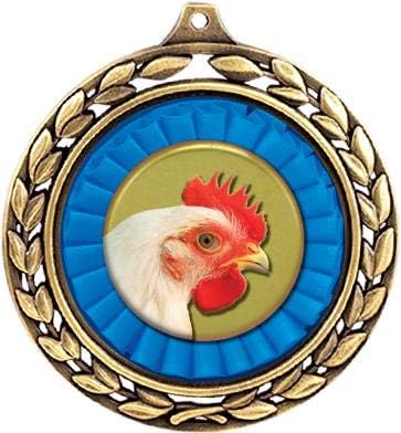 2 1/2" Chicken Medals - Laurel Wreath Chicken Medal - Great Chicken Awards for Kids Prime