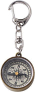 SelHeng 2Pcs Gold Vintage Zinc Alloy Metal Compass with Chain, Key Ring Camping