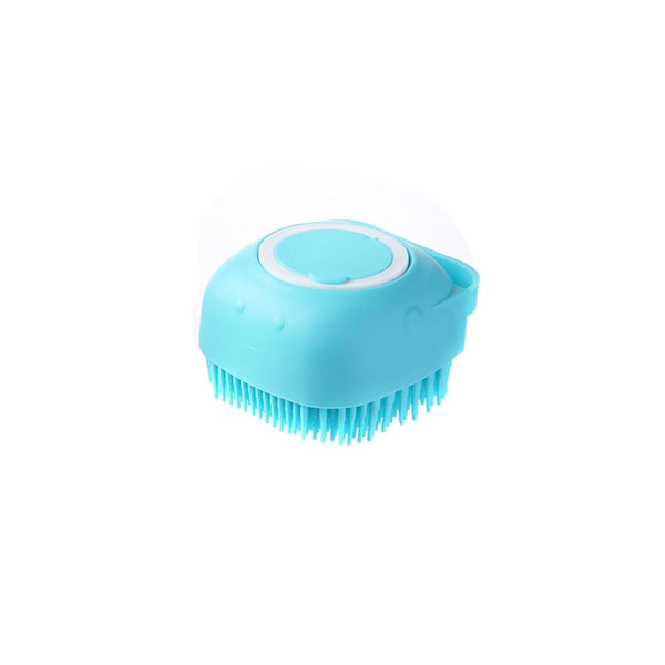 GHSGHS Cute Dog Bath Brush with Soap Dispenser Silicone Pet Grooming Massage Brush,