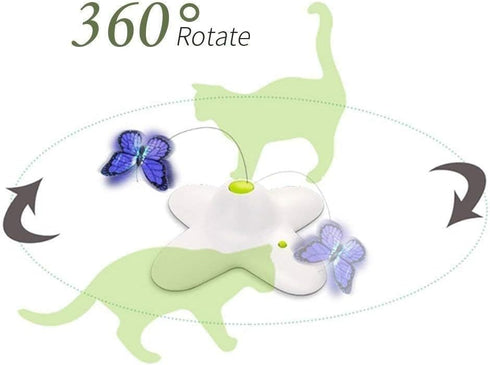 ALL FOR PAWS Interactive Cat Butterfly Flutter Replacements for Spinner Toys, 6 Pack Re-Fill