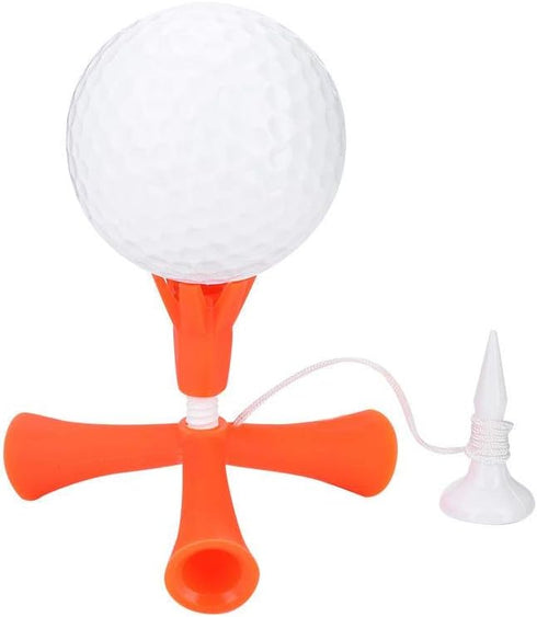 Tripod Golfball Tee, Height Adjustable Golfball Accessories for Practice Training (Orange)