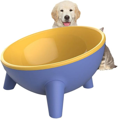Tilted Cat Bowl 15° Slanted Non-Slip Raised Pet Food Bowl with Triangular Stand for Small Pets, 9.2 Ounces
