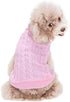 FAMI Dog Clothes, Soft Winter Puppy Sweaters for Dogs Small XS S, Cat Apparel (Pink, Large)