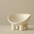 Four-Legs Ceramic Cat Bowl, Chubby Cute Pet Bowls, Matte Crème