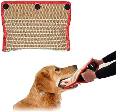 Morezi Dog Targeting Bite Wedge Tug Toy - Jute/French Linen for Malinois, German Shepherd, Schutzhund Training