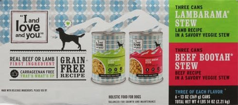 I and love and you Wet Dog Food - Baad Mooon On The Rise Variety Pack - Beef + Lamb, Grain Free, 6pk