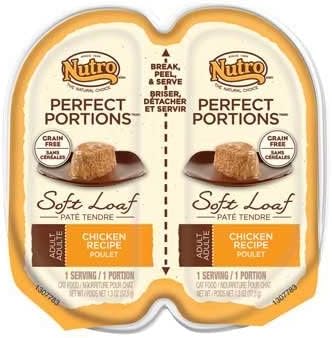 Nutro Perfect Portions Adult Cat Food Soft Loaf, Chicken, 2.64 Lb