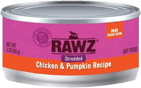 Rawz Natural Premium Canned Cat Wet Food, 12 Pack Chicken Variety Bundle, 3oz Cans, Includes Hotspot Pets Bowl