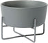 Waggo Simple Solid Dog Bowl with Iron Stand, Single Ceramic Feeder or Water Bowl for Small or Large Dogs (Small,