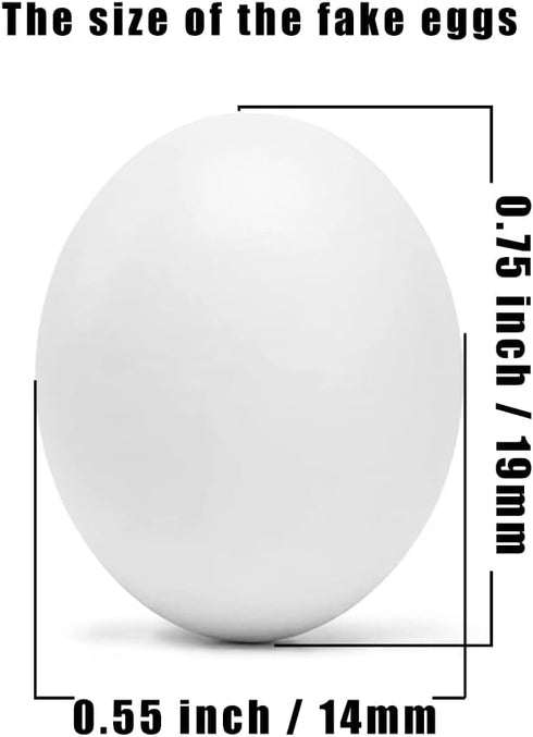 WOLEDOE 8Pcs 14mm*19mm Fake Bird Eggs, Stop Egg Laying fit Parrotlet, American Parakeet, Budgie, Diamond-Dove
