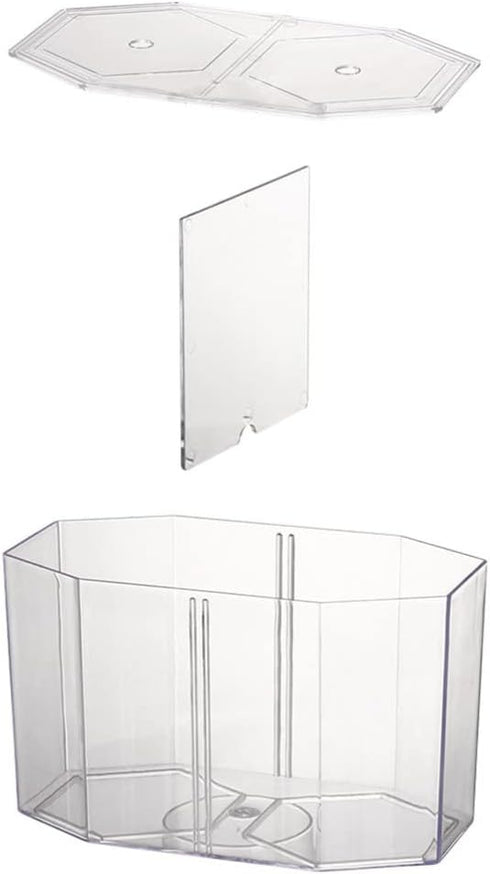 1PC Mini Clear Acrylic Fish Tank, Small Betta Fish Bowl for Decorative Goldfish Tank