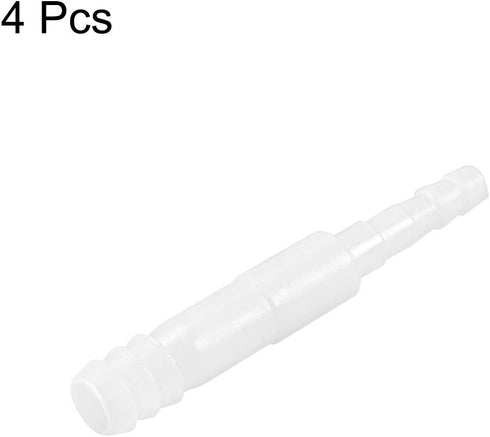 uxcell Aquarium Air Valve Connector, Clear White Plastic Inline Tubing, 4mm to 8mm, 4Pcs