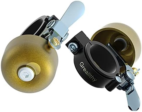 Greallthy Classic Brass Bike Bell, Loud Sound Bicycle Bell for Adults Kids, Fits 0.87-1.25in/22.2-31.8mm Handlebars