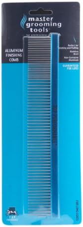 Master Grooming Tools Aluminum Finishing Comb, Versatile 10" Comb for Grooming Dogs, Black