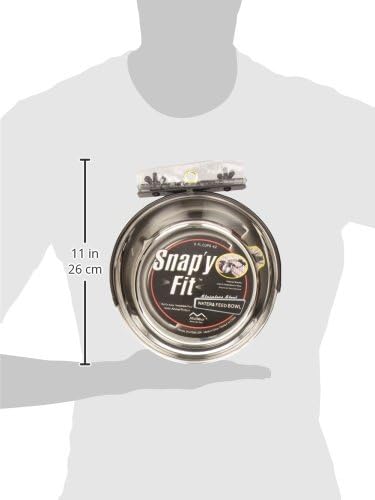 MidWest Homes for Pets Snap'y Fit Stainless Steel Food Bowl, 2 qt. for Dogs & Cats