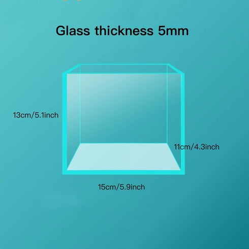 Small Nano Tall Rimless Tank, Glass Betta Fish Tank, Mini Aquarium (0.7 Gallon, 5.9X4.3x5.1 inch)
