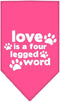 Mirage Pet Products Love is a 4 Leg Word Bandana for Pets, Small, Lime Green, Screen Print